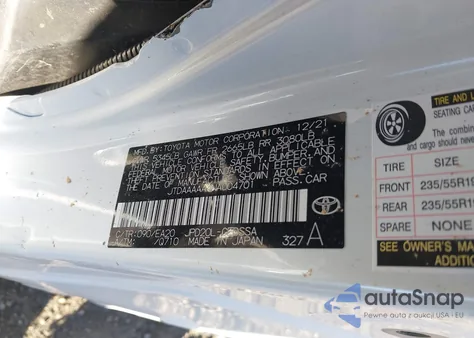 2022 Toyota Mirai Xle из США, поврежденный, VIN JTDAAAAA4NA004701